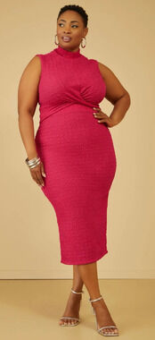 Plus Size 26/28 - 4X | Textured Knit Midi Skirt & Twist Front Top | 2-pc set NEW